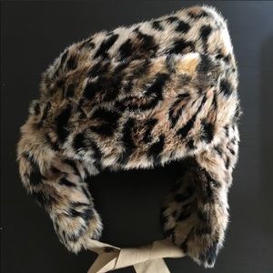Juicy Couture -New Faux Fur Trapper Hat in Leopard